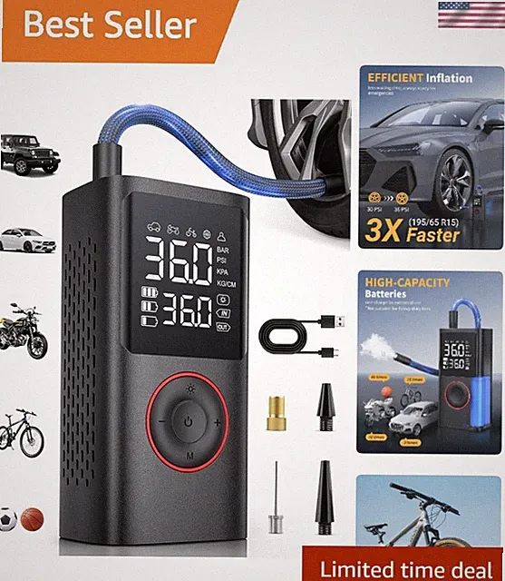 150 PSI Cordless Air Compressor with Digital Gauge & Auto Shut-Off Feature