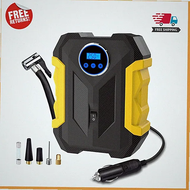 Compact Multi-Purpose Tire Inflator - 35L/min with Automatic Shut Off Feature