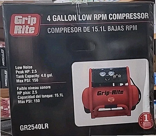 Grip Rite 12 AMP 2.5HP 4 Gallon 1725RPM Compressor with Wheels Factory Sealed