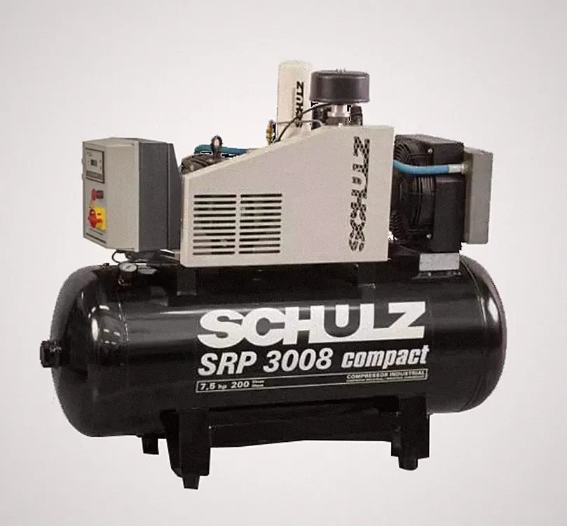 **SCHULZ 7.5 HP 3-Phase Rotary Screw Open Cabinet Air Compressor with 60-Gallon